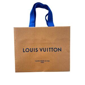 Louis Vuitton 8.5x7x4.5 Reusable Shopping Paper Bag Small Orange Blue Handles